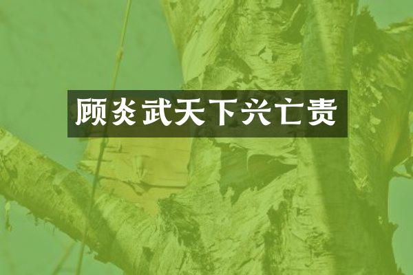 顾炎武天下兴亡责