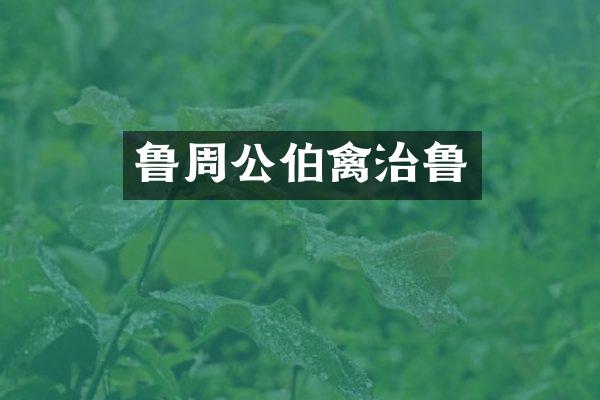 鲁周公伯禽治鲁