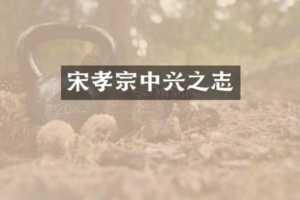 宋孝宗中兴之志