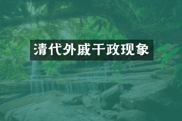 清代外戚干政现象