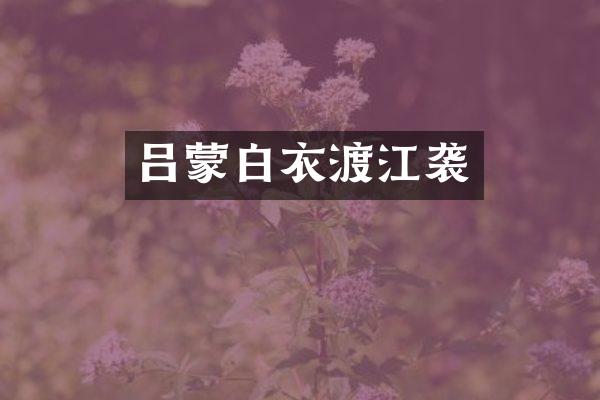 吕蒙白衣渡江袭