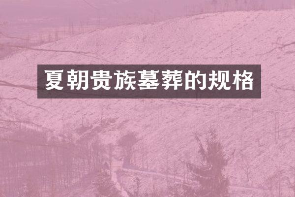 夏朝贵族墓葬的规格