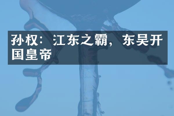 孙权：江东之霸，东吴开国皇帝