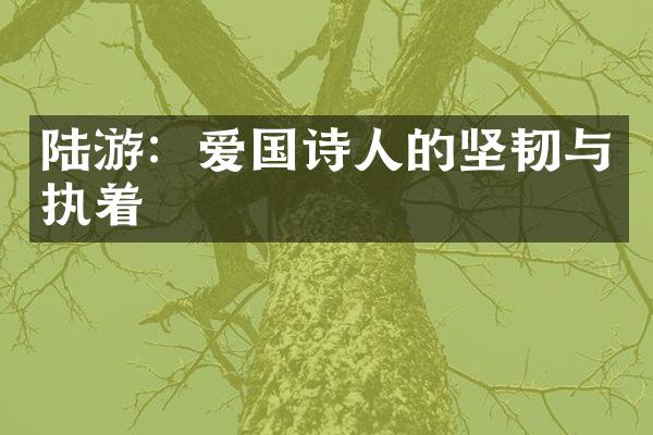 陆游：爱国诗人的坚韧与执着