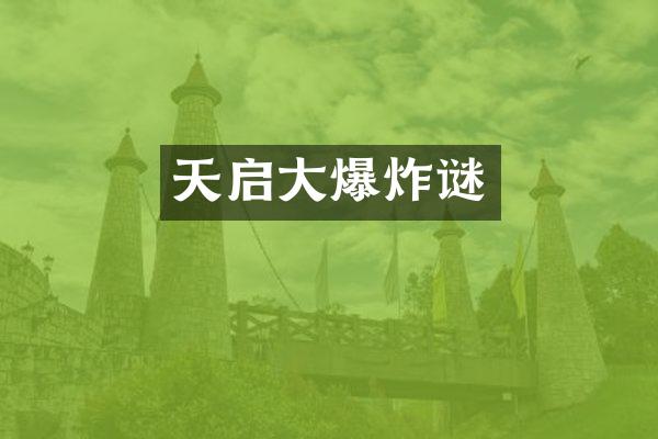 天启大爆炸谜