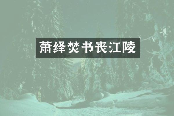 萧绎焚书丧江陵