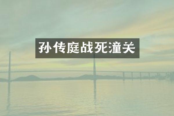 孙传庭战死潼关