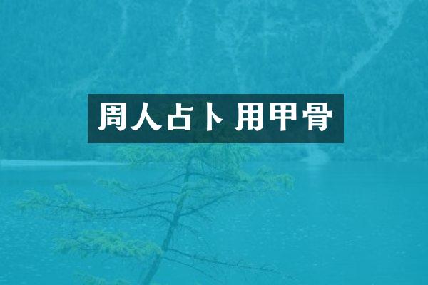 周人占卜用甲骨