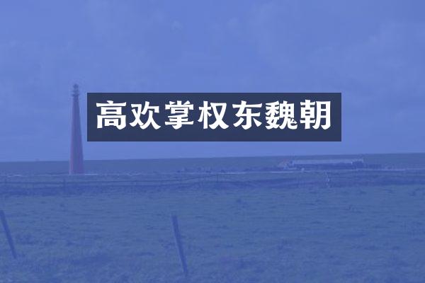 高欢掌权东魏朝