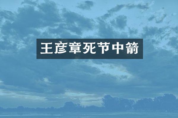 王彦章死节中箭