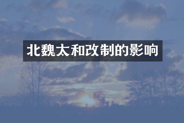 北魏太和改制的影响
