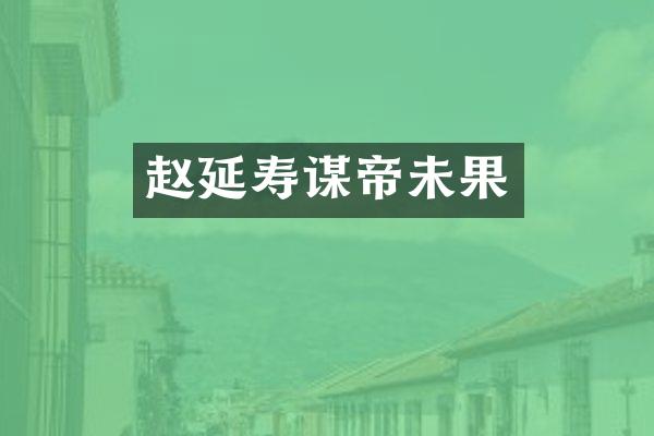 赵延寿谋帝未果