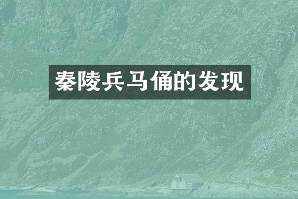 秦陵兵马俑的发现