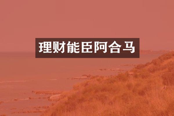 理财能臣阿合马