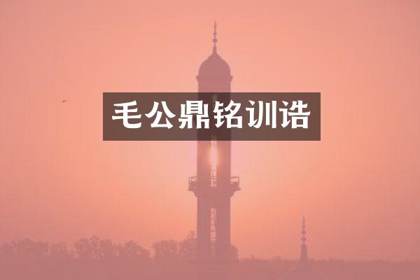 毛公鼎铭训诰