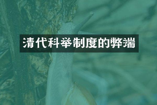 清代科举制度的弊端
