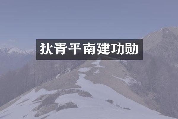 狄青平南建功勋
