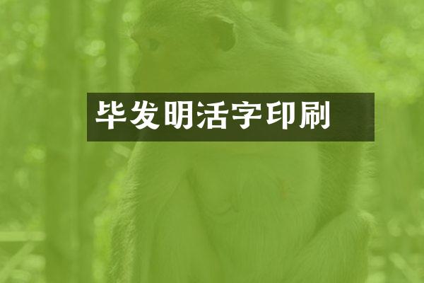 毕昇发明活字印刷