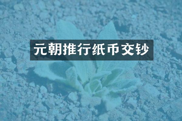 元朝推行纸币交钞