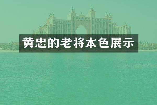 黄忠的老将本色展示