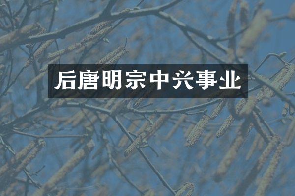 后唐明宗中兴事业
