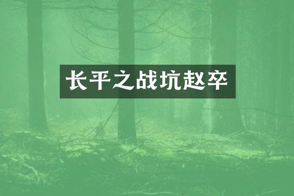 长平之战坑赵卒