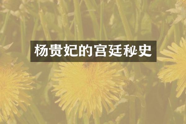 杨贵妃的宫廷秘史