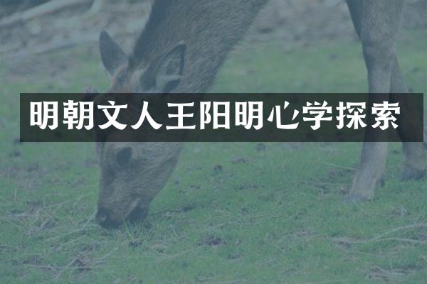 明朝文人王阳明心学探索