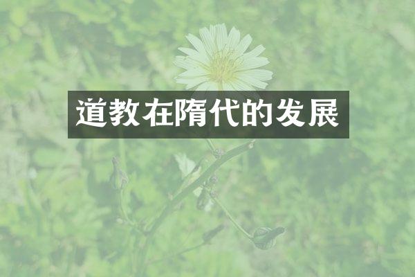 道教在隋代的发展