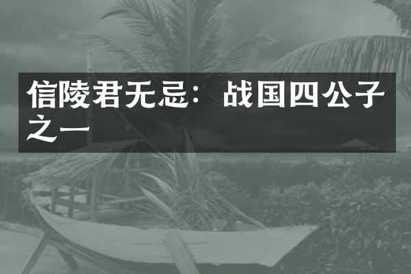 信陵君无忌：战国四公子之一
