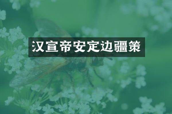 汉宣帝安定边疆策