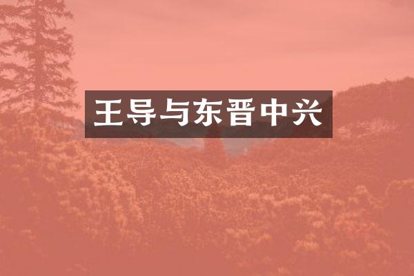 王导与东晋中兴
