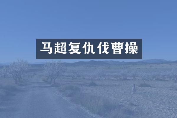 马超复仇伐曹操