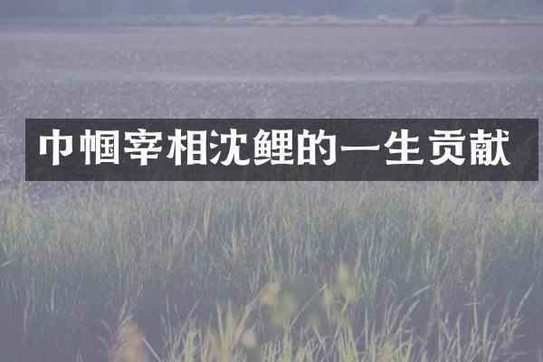 巾帼宰相沈鲤的一生贡献