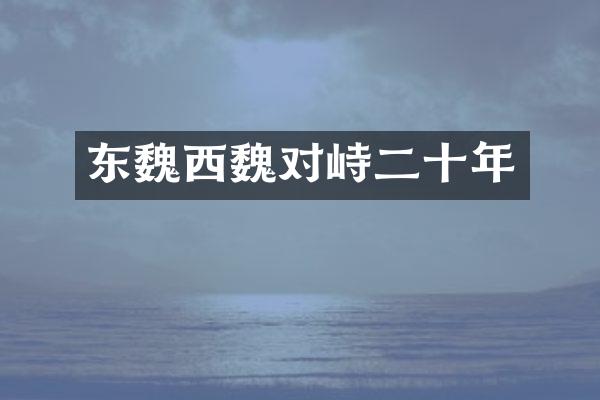 东魏西魏对峙二十年