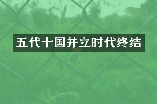 五代十国并立时代终结