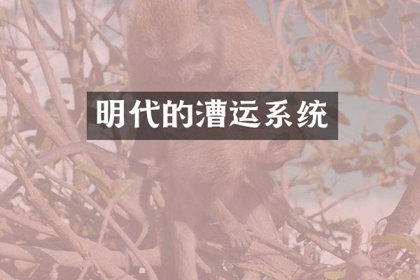 明代的漕运系统