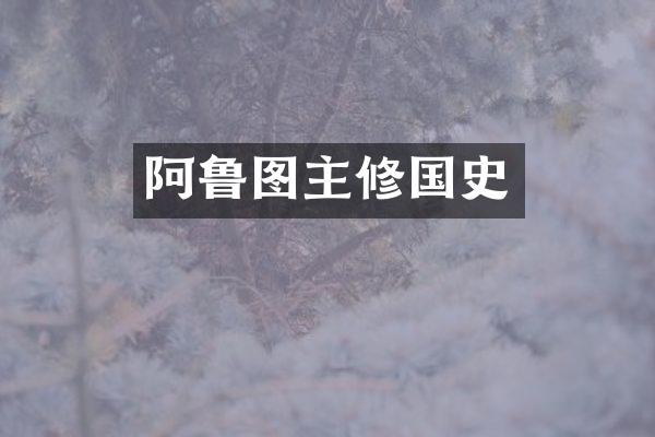 阿鲁图主修国史