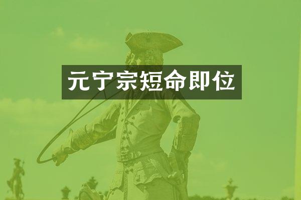 元宁宗短命即位