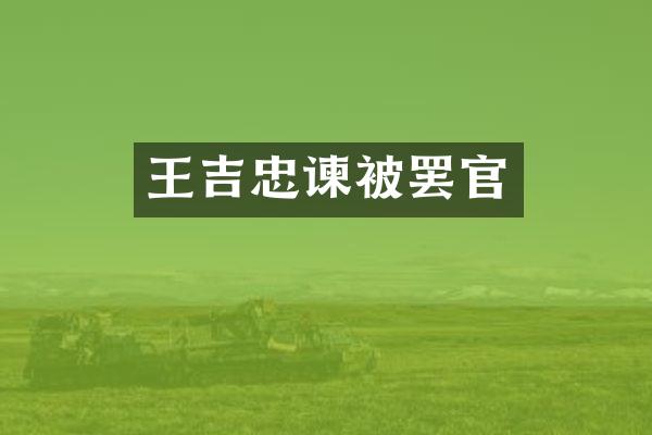 王吉忠谏被罢官