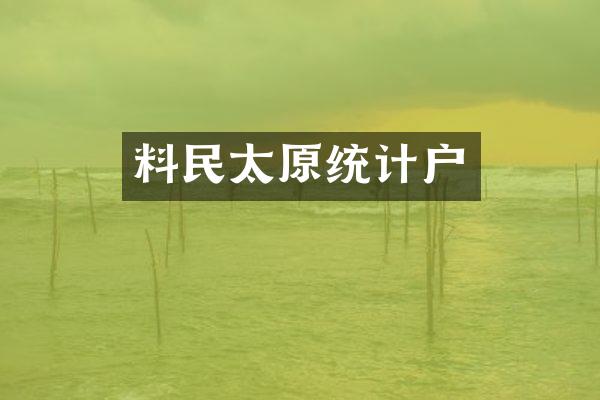 料民太原统计户