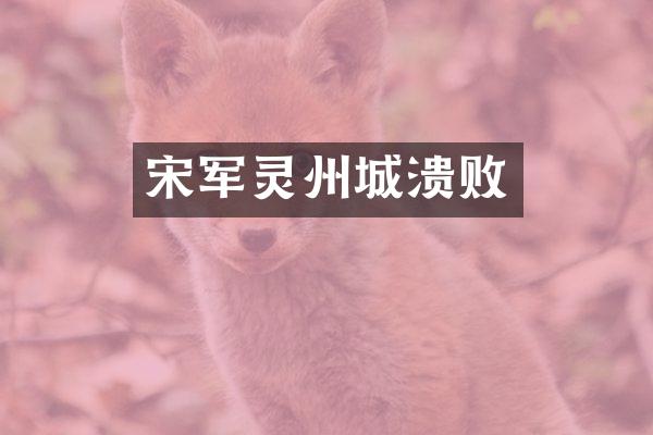 宋军灵州城溃败