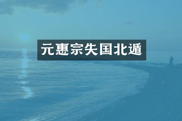 元惠宗失国北遁