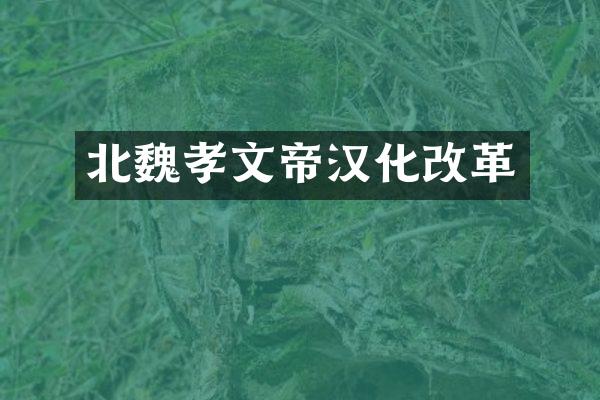 北魏孝文帝汉化改革