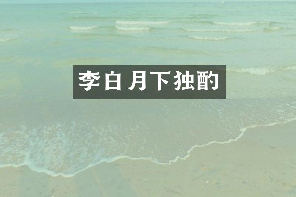 李白月下独酌