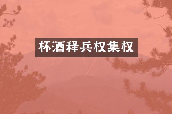杯酒释兵权集权