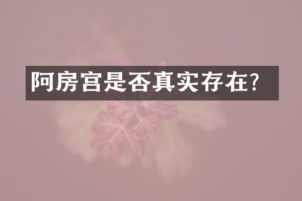 阿房宫是否真实存在？