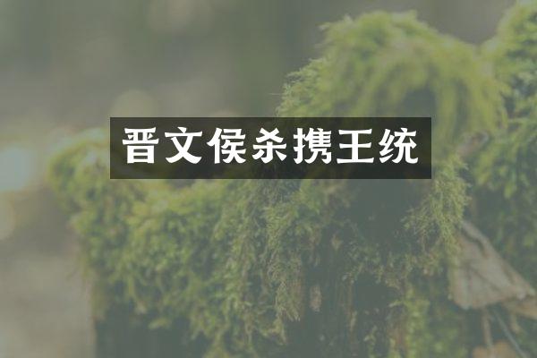 晋文侯杀携王统