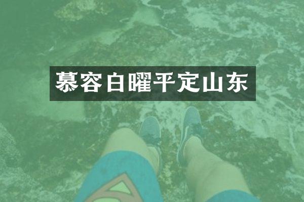 慕容白曜平定山东