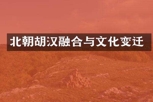 北朝胡汉融合与文化变迁